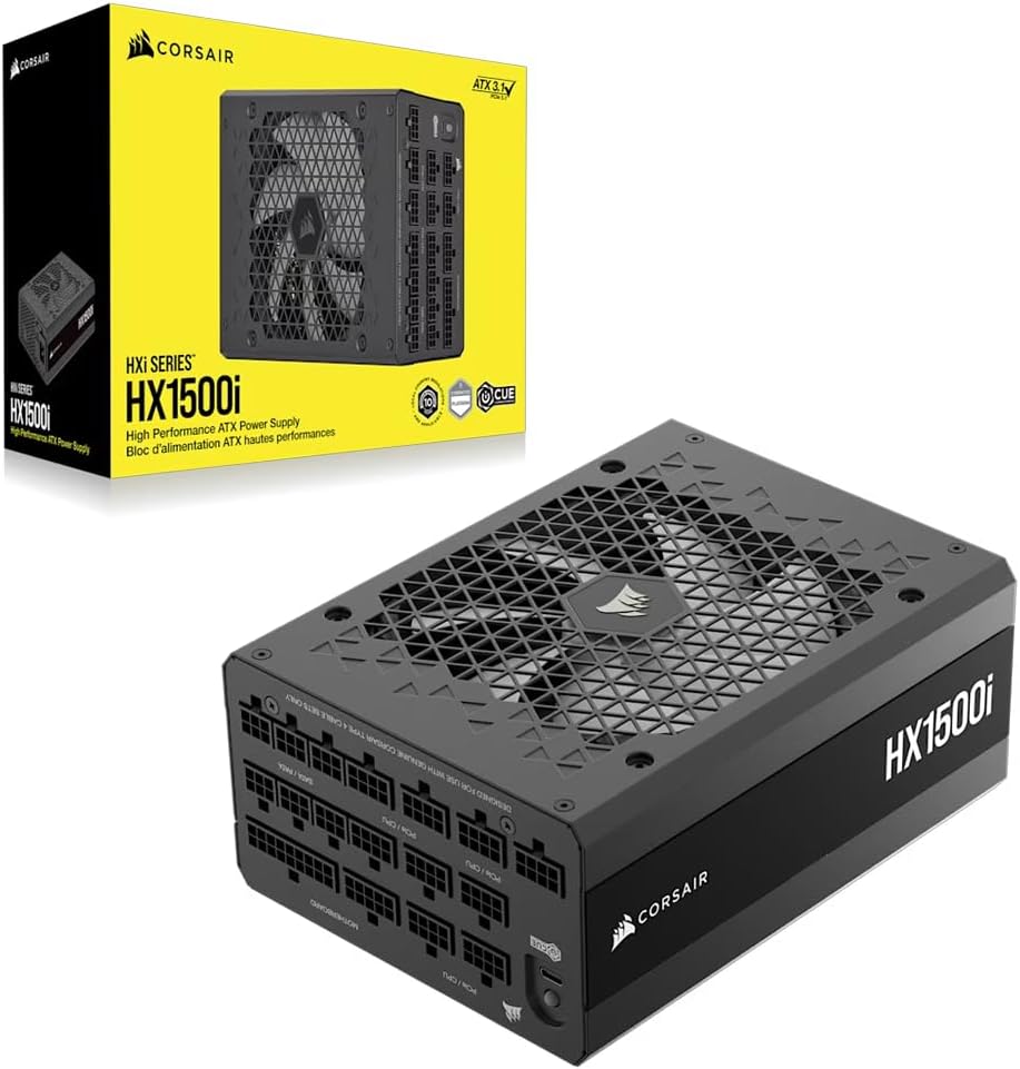 CORSAIR HXi Serisi (2025), HX1500i, 1500 Watt, 80+ Platinum, Tam Modular Güç Kaynağı (CP-9020309-EU)