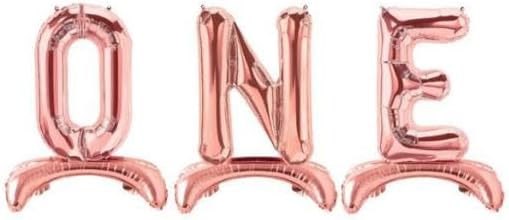 Ayaklı Büyük Boy ONE Folyo Balon 32 inç 80 cm Rose