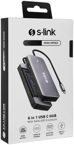 Alternative view of SWV-USBC036 6 in 1 Gri Metal Type-C to HDMI+USB3.0+PD3.0 USB-C 3.1 M.2 SSD fonskiyonlu 6 in 1 USB-C Hub, Type C M.2 Ssd Okuyucu