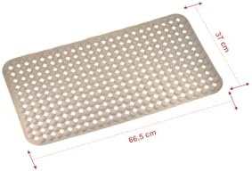 Premium Serisi Banyo - Küvet İçi Kaydırmaz Vantuzlu Yuvarlak Desenli Diktördgen Paspas 66,5 x 36,5 cm, Taba