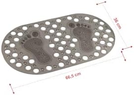 Alternative view of Premium Serisi Banyo - Küvet İçi Kaydırmaz Vantuzlu Ayak Desenli Paspas 66,5 x 36,5 cm, Siyah