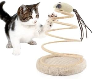 Yaylı Fareli Çember Hacı Yatmaz Kedi Oyuncağı 23x14 Cm 1 adet