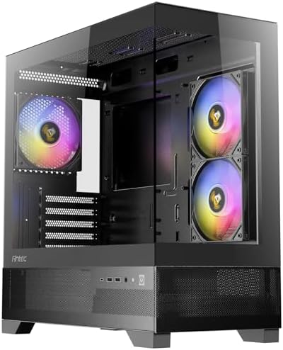 Alternative view of Antec CX500M ARGB, 3x120mm ARGB Fan Dahil, Temperli Cam, Dikey Soğutma, 360mm Radyatör Desteği, Type-C, Mini Tower Micro-ATX Oyun Kasası, Siyah