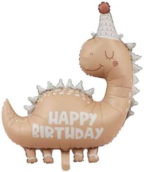 Retro Dinozor Folyo Balon Happy Birthday Yazılı Kukutelalı Dinazor Doğum Günü Balonu