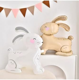 Süt Beyaz 3D Büyük Boy Tavşan Folyo Balon