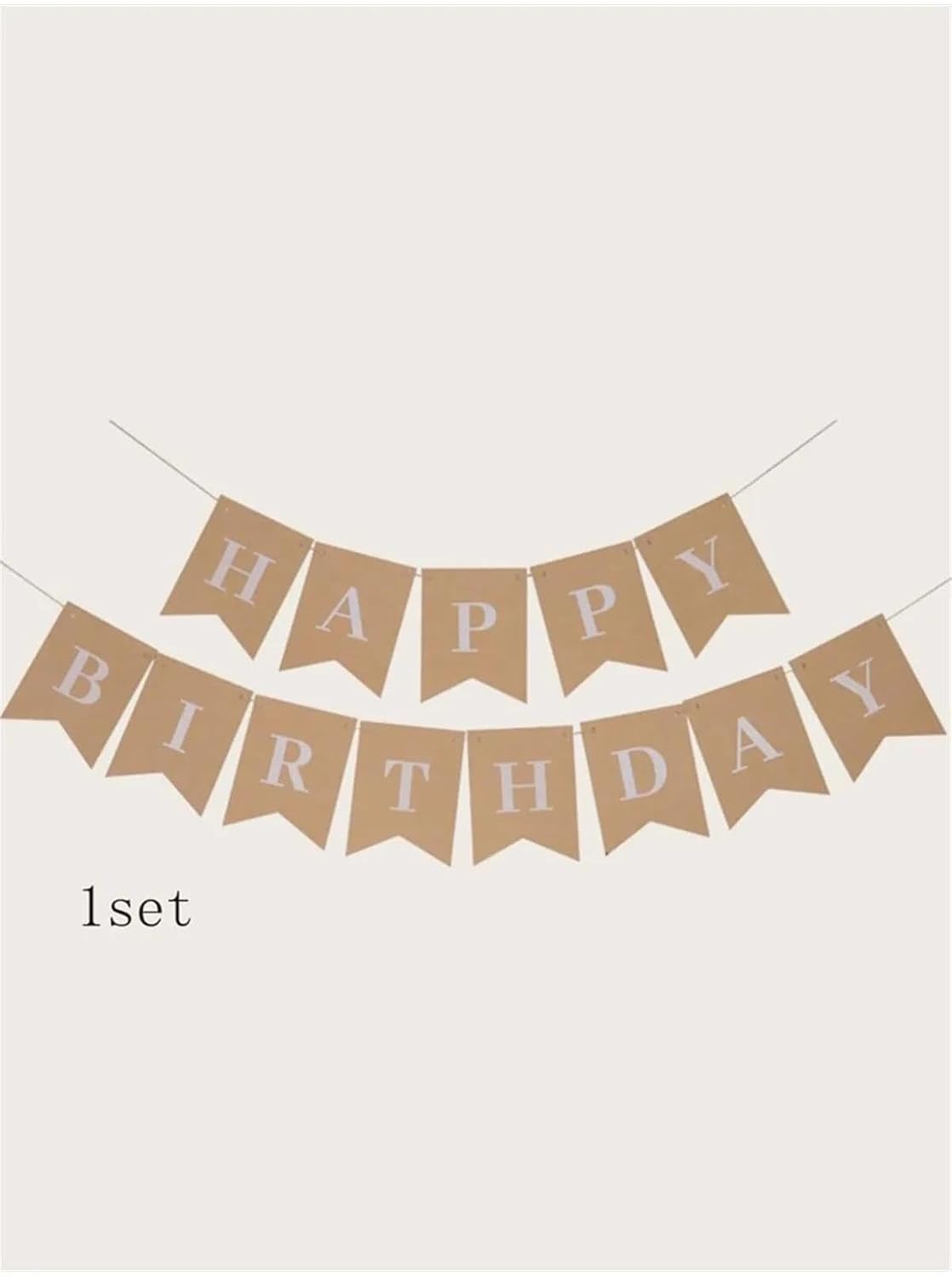 Renk Beyaz Retro Happy Birthday Banner