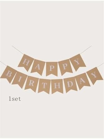 Alternative view of Renk Beyaz Retro Happy Birthday Banner