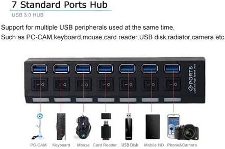 5258 7 Port USB 3.0 ve USB 2.0 Hub Anahtarlı Çoklayıcı Çoğaltıcı Switch