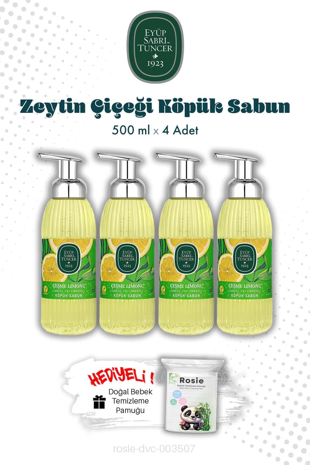 500 ML Çeşme Limonu Köpük Sabun X4 ve ROSIE