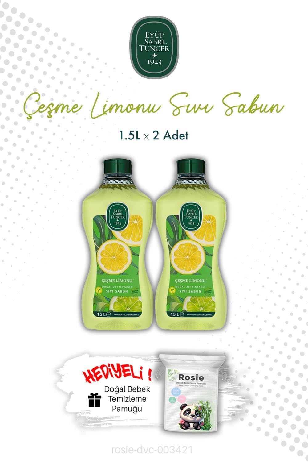 Çeşme Limonu 1.5L Sıvı Sabun X2 ve ROSIE