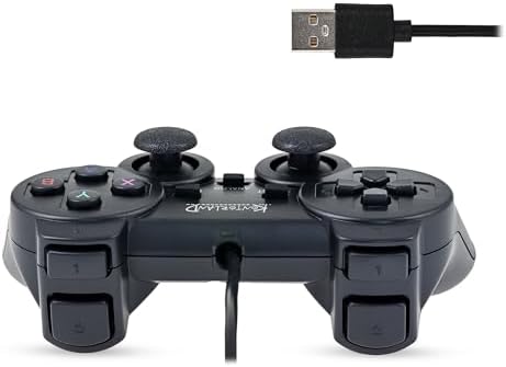 Kablolu PC Gamepad – D-Input & X-Input Destekli Çift Titreşimli USB Oyun Kolu (Siyah)