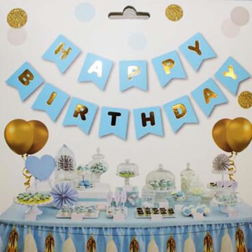 Mavi Zemin Happy Birthday Banner
