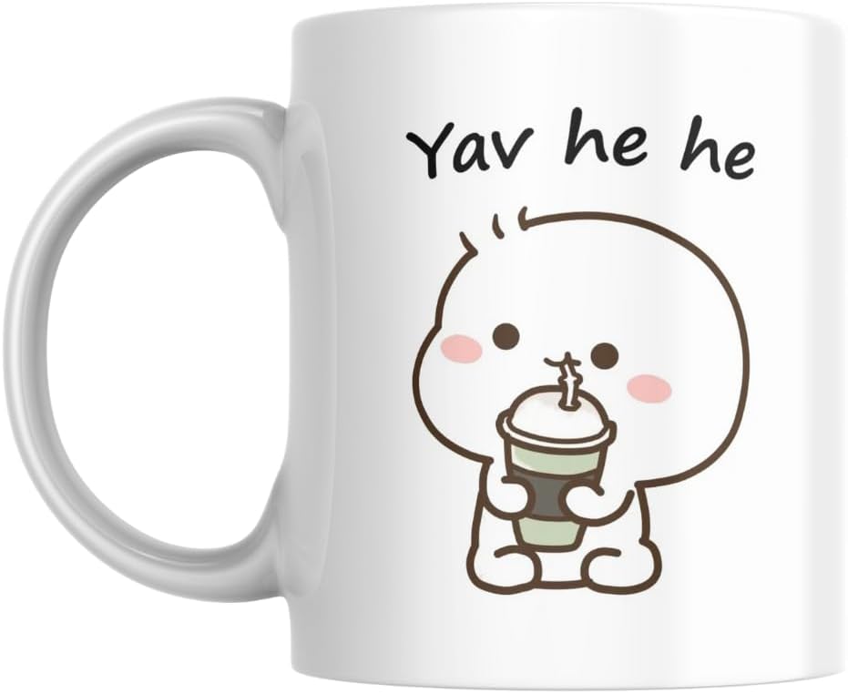 Yav He He Komik Kupa Bardak Komik Yazılı Hediyelik Çay Kahve Kupası Coffee Mug