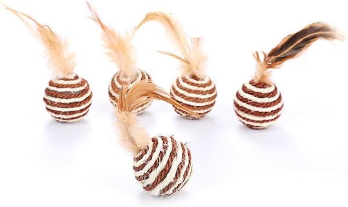 Tüylü Örgü Kedi Oyun Topu 5 Cm