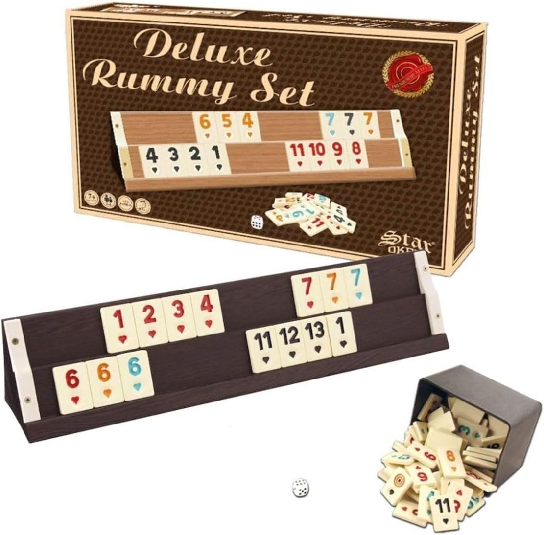 STAR Deluxe Ahşap Okey Takımı - Koyu Renk gnsRKFaz4071