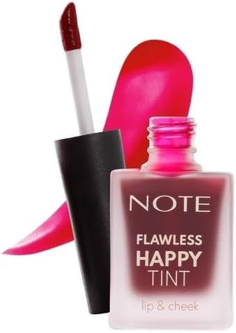 Cosmetics Flawless Happy Tint Lip & Cheek 02 Cherry Dudak ve Yanak Renklendirici Likit Allık, Mor
