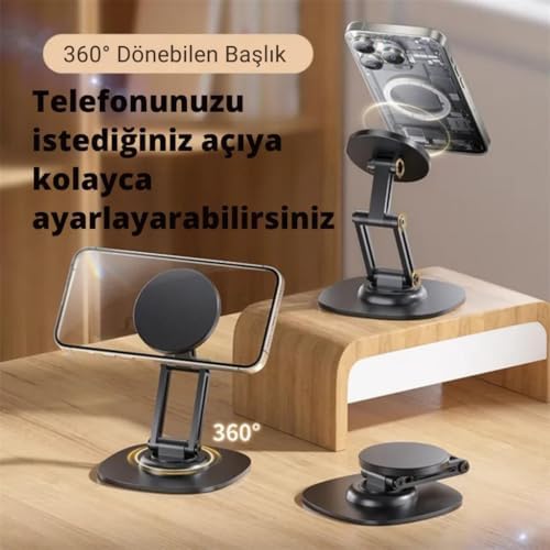 Alternative view of Uyumlu Metal Ayarlanabilir 360 Döner Masaüstü Telefon Tutucu Telefon Standı Kaymaz