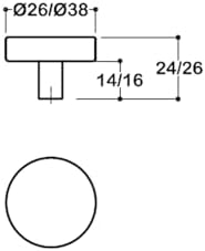1910 Tek Delikli Düğme Kulp Fırçalı Bronze Renk Çap 38 Mm Çok Renkli