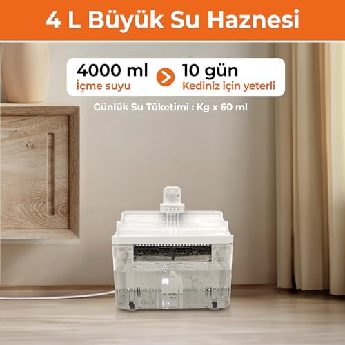 Alternative view of GOBYPET Sensörlü Sessiz Su Sebili, Sensörlü Kedi Su Pınarı, Kedi Su Kabı, Otomatik Kedi Su Sebili, Akıllı Köpek Su Kabı (Beyaz Sebil + Yedek Filtre)
