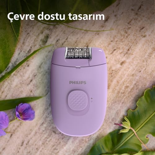 Epilasyon Cihazı, Taşınabilir Kompakt Tasarım, Hassas Bölge ve Masaj Başlığı, Yıkanabilir, 4 Haftaya Kadar Pürüzsüzlük, Lila Renk, BRE237/05