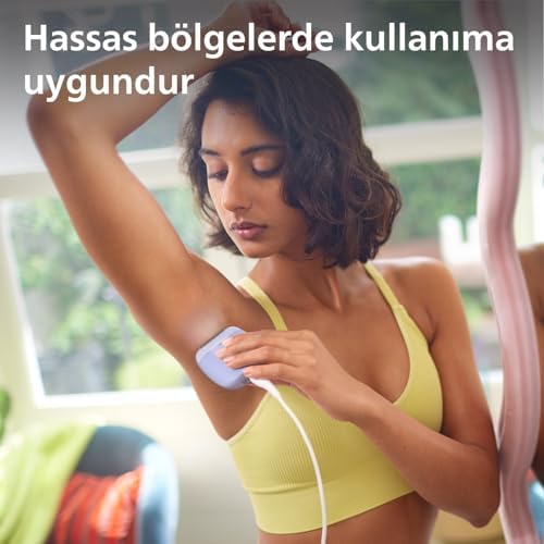Alternative view of Epilasyon Cihazı, Taşınabilir Kompakt Tasarım, LED Işıklı Yıkanabilir Başlık, Masaj ve Tıraş Başlığı, Peeling Eldiveni Hediyeli, 4 Haftaya Kadar Pürüzsüzlük, Açık Mavi Renk, BRE247/05
