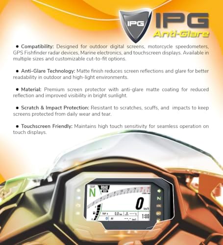 Kawasaki 2023-2025 ZX4RR / 1000SX / Z650 / Z900 Gösterge Paneli için IPG Anti-Glare Parlama Önleyici Mat Ekran Koruyucu
