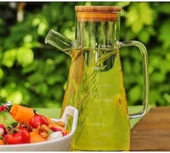 Alternative view of 900 Ml Bambu Kapaklı Cam Yağdanlık Sirkelik Süt Saklama Su Sürahisi