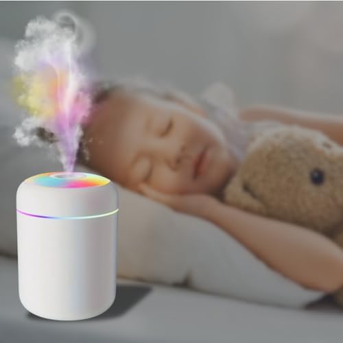 300 ml Ultrasonik Hava Nemlendirici ve Aroma Difüzörü – Işıklı Buhar Makinesi, Sessiz, LED Renkli Aydınlatma, Oda, Araç ve Ofis Kullanımı İçin