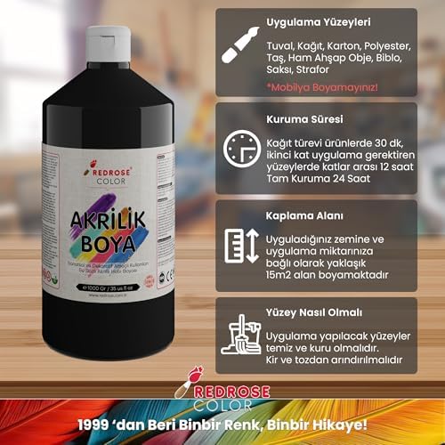 Alternative view of Siyah Akrilik Boya 1000gr