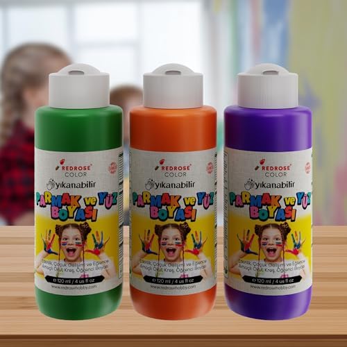 Yeşil-Mor-Turuncu Parmak Boyası 3'lü Set 3x120ml