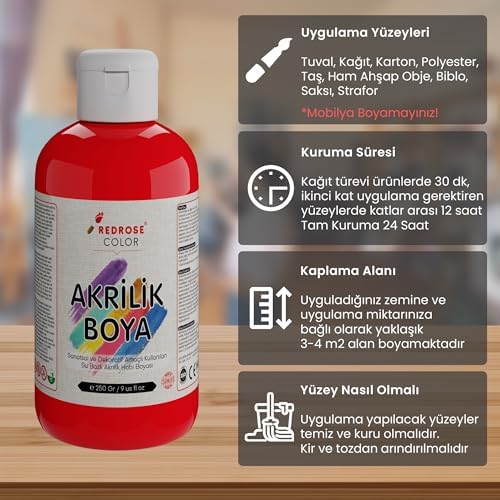 Alternative view of Kırmızı Akrilik Boya 250gr