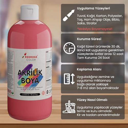 Alternative view of Pembe Akrilik Boya 500gr