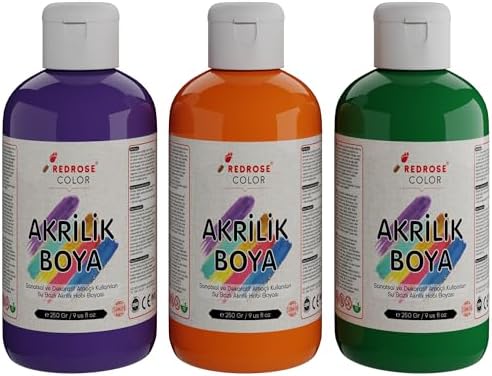 Alternative view of Yeşil-Mor-Turuncu Akrilik Boya 3'lü Set 3x250gr
