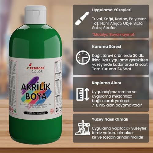 Alternative view of Yeşil Akrilik Boya 500gr