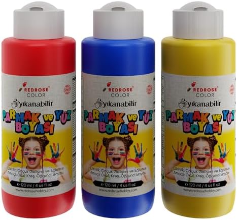 Kırmızı-Mavi-Sarı Parmak Boyası 3'lü Set 3x120ml
