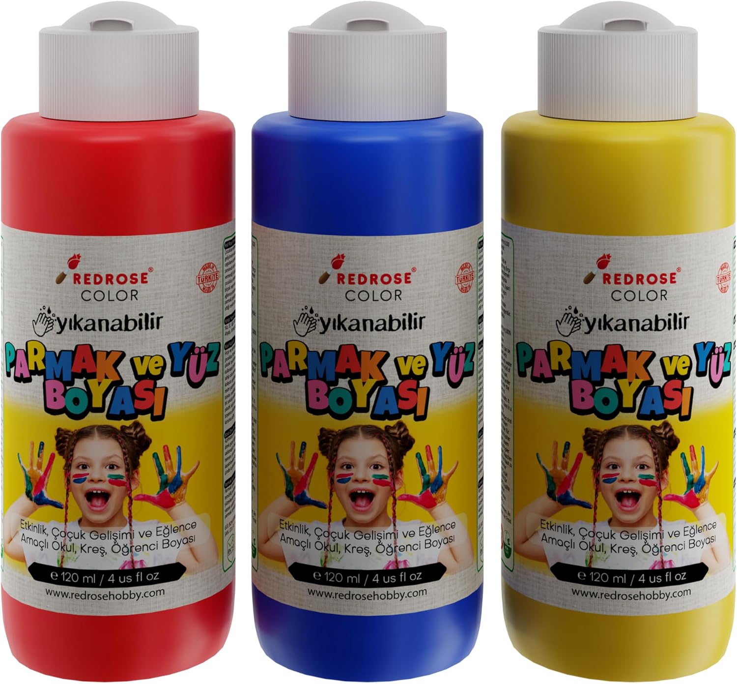 Alternative view of Kırmızı-Mavi-Sarı Parmak Boyası 3'lü Set 3x120ml