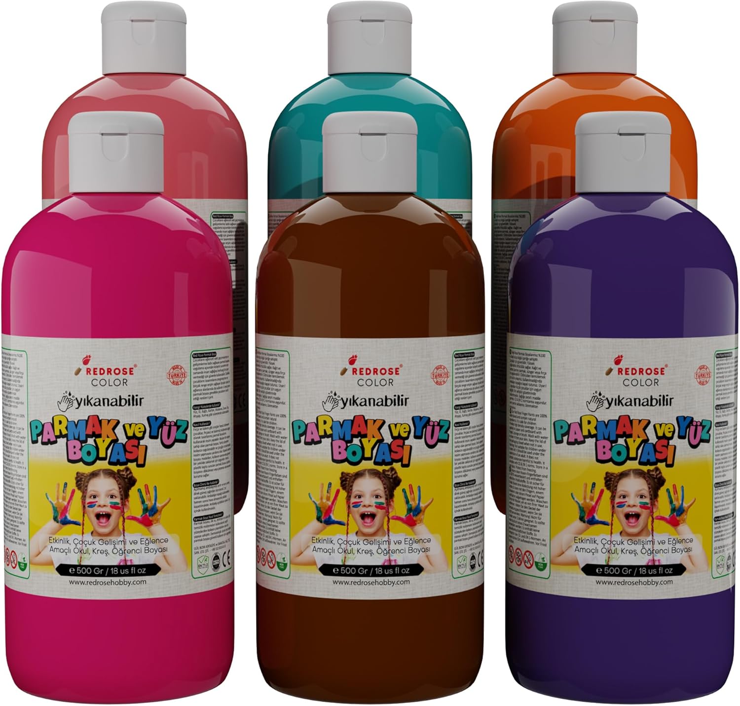 Tamamlayıcı Renkler Parmak Boyası 6'lı Set 6x500 gr