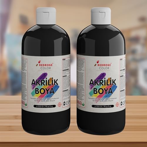Siyah Akrilik Boya 2'li Set 2x500gr