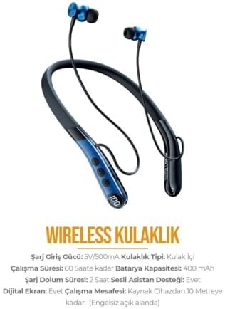 AZ-BN05 Boyun Askılı Bluetooth Kulaklık (400mah, 60 saat bekleme)