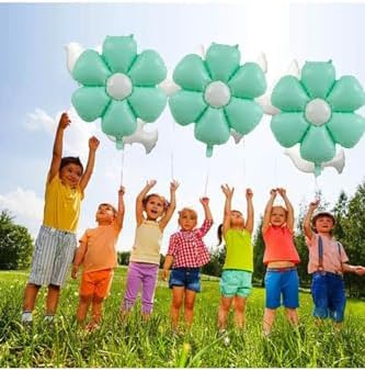 Papatya Folyo Balon 77x66 cm Makaron Su Yeşili Parti Kutlama Seti