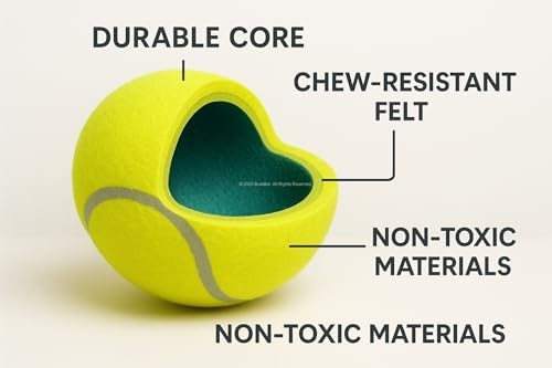 Alternative view of 2'li Köpek Oyun Topu 7.5 cm Orta Boy Premium Kalite Tenis Topu, Eğitim ve Oyun Amaçlı, Dayanıklı Evcil Hayvan Oyuncağı, Diş Dostu Tasarım