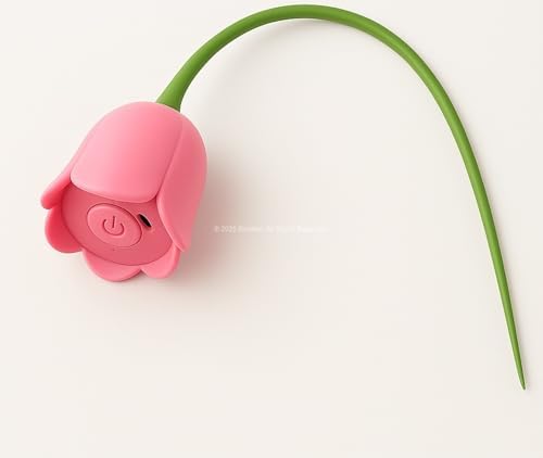 Akıllı İnteraktif Kedi Oyuncağı, Lale Şeklinde USB Şarjlı Otomatik Hareket Eden Silikon Saplı Eğlenceli Oyun Cihazı, Kediler İçin Evde Egzersiz ve Eğitim Amaçlı
