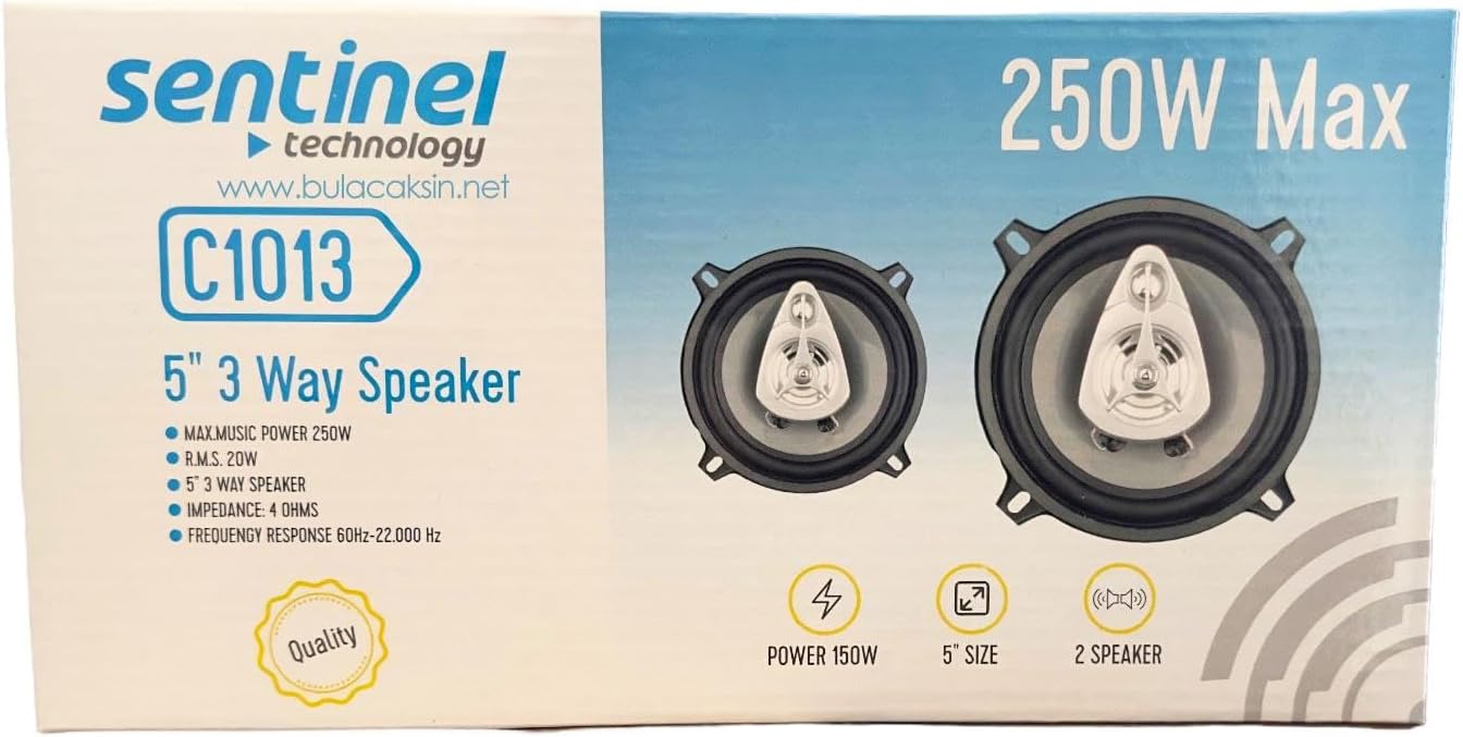 Sentinel Araç Hoparlörü 13CM 5inç 4 OHM 250 Watt 2 ADET