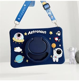 Alternative view of iPad 11. Nesil A16 11 inç / 10. Nesil 10.9 inç Uyumlu Standlı Askılı Karakterli Astronot Çocuk Kılıfı