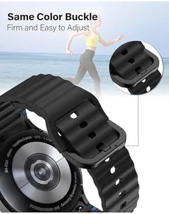 Alternative view of Wave Soft Silikon Spor Kordon Galaxy 7 6 5 4 FE 40 44 mm 42 43 46 47 mm ile uyumlu -Siyah