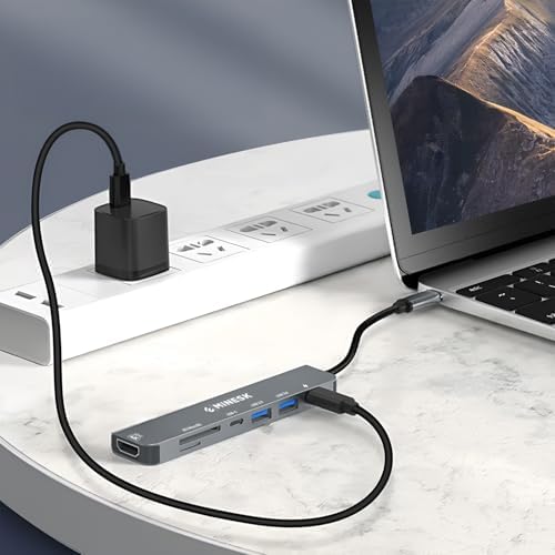 ile Uyumlu USB-C Hub Çoklayıcı HDMI/SD Card/Micro SD/USB 2.0/USB 3.0/USB-C/PD 100watt / bağlantı Port USB Çoklayıcı Adaptör (7-in -1 Multi Hub HDMI)
