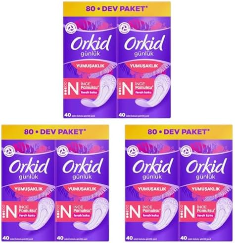 ORKID Yaprak Pamuksu Günlük Ped Deo Fresh 80 Adet 3lü paket