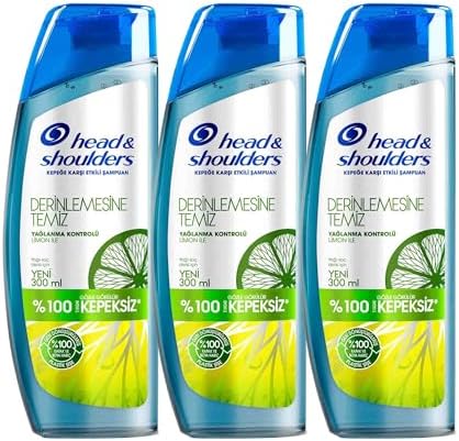 & Shoulders Derinlemesine Temizlik Şampuan Yağlanma Kontrolü Limon 300 ml 3lü paket