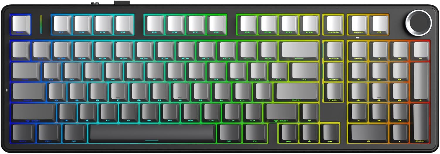 Alternative view of Aula F99 Pro 3 Modlu RGB Hot Swap Mekanik Nimbus V3 Switch Kablosuz Makrolu Klavye Gradyan Gri