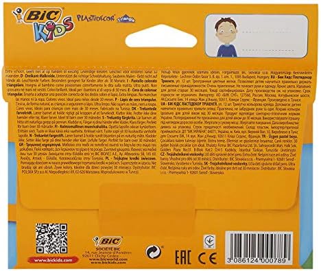 BIC Plastidecor Elleri Kirletmeyen Üçgen Pastel Boya, 12'Li Kutu, Elleri Boyamaz, 30 Aydan Büyük Çocuklar İçin İdeal 3lü paket